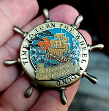 Load image into Gallery viewer, 'Taking Water' spinner pin - BigWoollyDesign