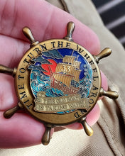 Load image into Gallery viewer, 'Taking Water' spinner pin - BigWoollyDesign