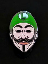 Load image into Gallery viewer, Luigi Anonymous Mask pin - BigWoollyDesign