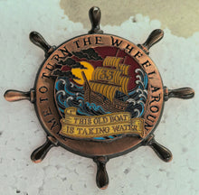 Load image into Gallery viewer, 'Taking Water' spinner pin - BigWoollyDesign