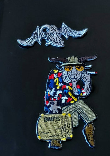Gonzo Goat w Skull Bat Patch - BigWoollyDesign