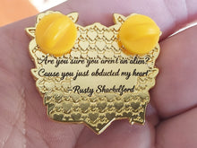 Load image into Gallery viewer, Abducted my Heart pins - BigWoollyDesign
