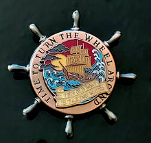 Load image into Gallery viewer, &#39;Taking Water&#39; spinner pin - BigWoollyDesign
